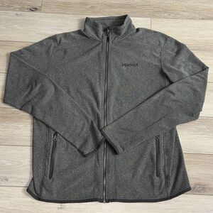 Marmot Fleece Jacket Men's XL Heather Gray Full‎ Zip w/ Zippered Pockets Logo